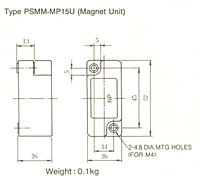 Dimensions  in mm of magnetic unit